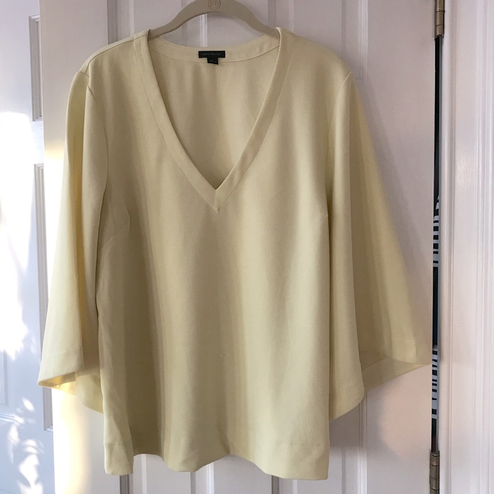 Ann Taylor Yellow Flared Sleeve Blouse